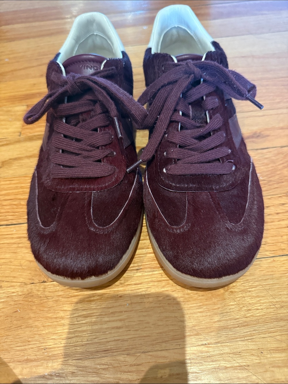 Vince Pony Hair Low-Top Sneakers, size 9, maroon - Picture 7 of 9